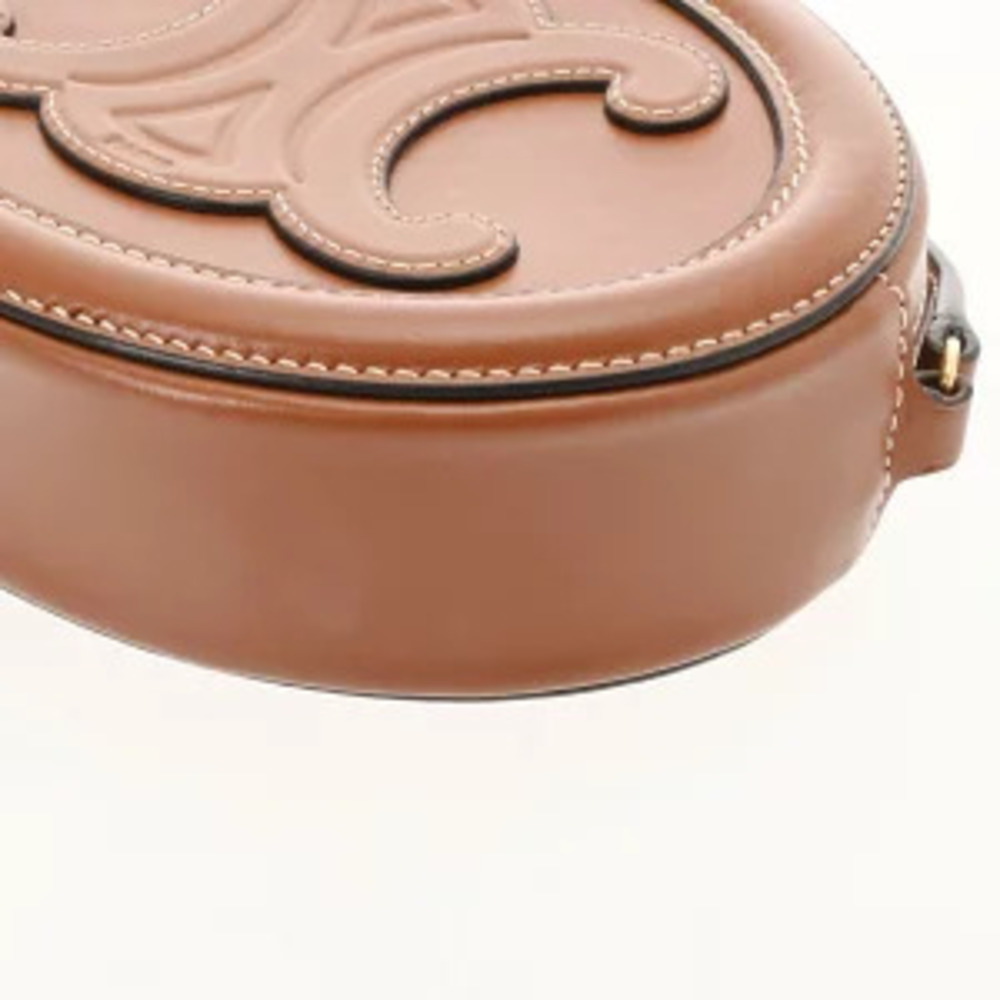 Celine Cuile Triomphe Oval Purse Tan Calfskin Shoulder Bag Handbag - Picture 7 of 9